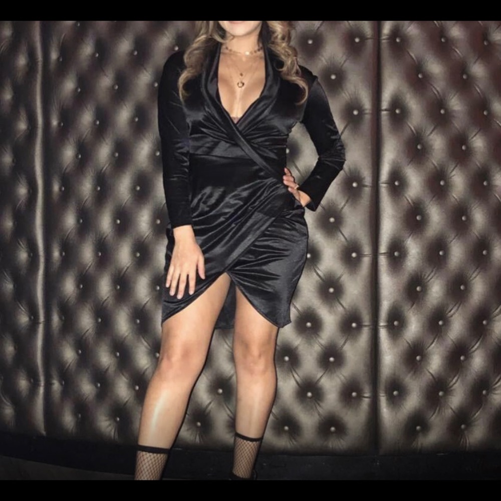 Sexy Long Sleeve Night Out Club Wear V Neck Dress